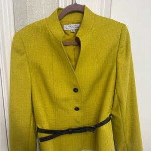 Tahari Women's Chartreuse Blazer with Black Accents